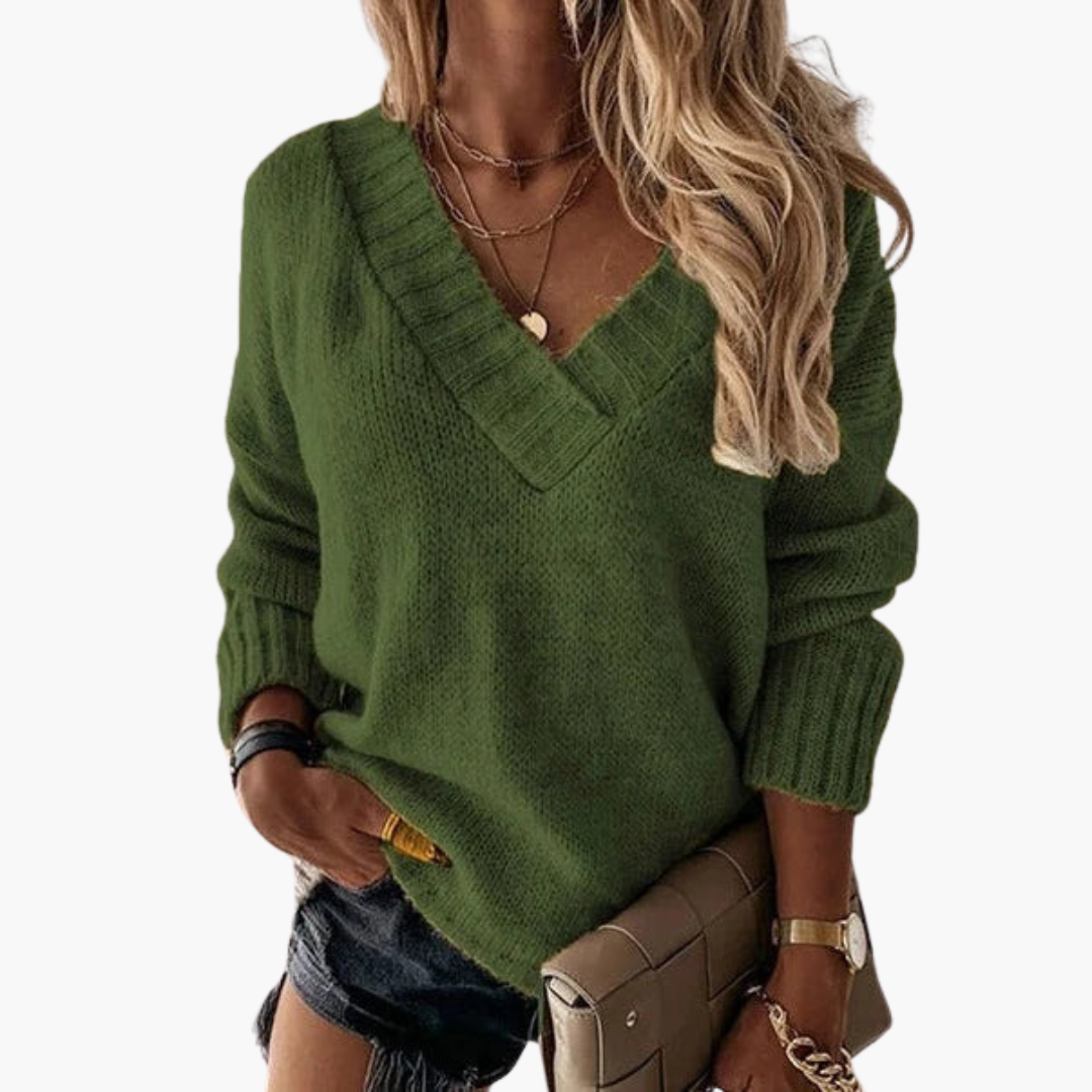Claudia | Warmer V-Ausschnitt-Pullover