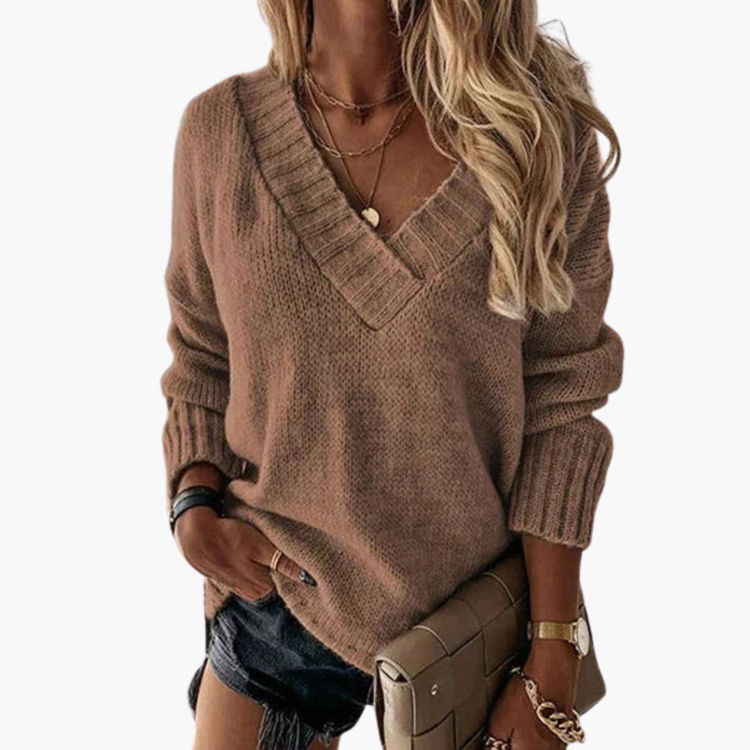 Claudia | Warmer V-Ausschnitt-Pullover