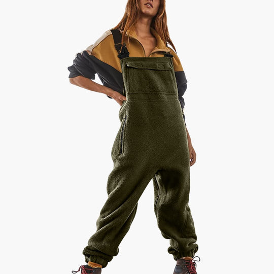 Alina | Verstellbarer Fleece-Overall aus Cordstoff