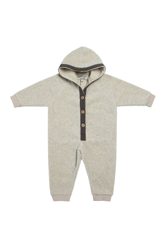 Baby Jumpsuit Sand – Loose Fit with Rib