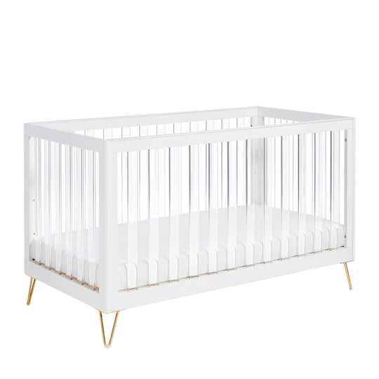 Babymore Kimi XL Cot Bed – Acrylic Sides, Converts to Toddler Bed