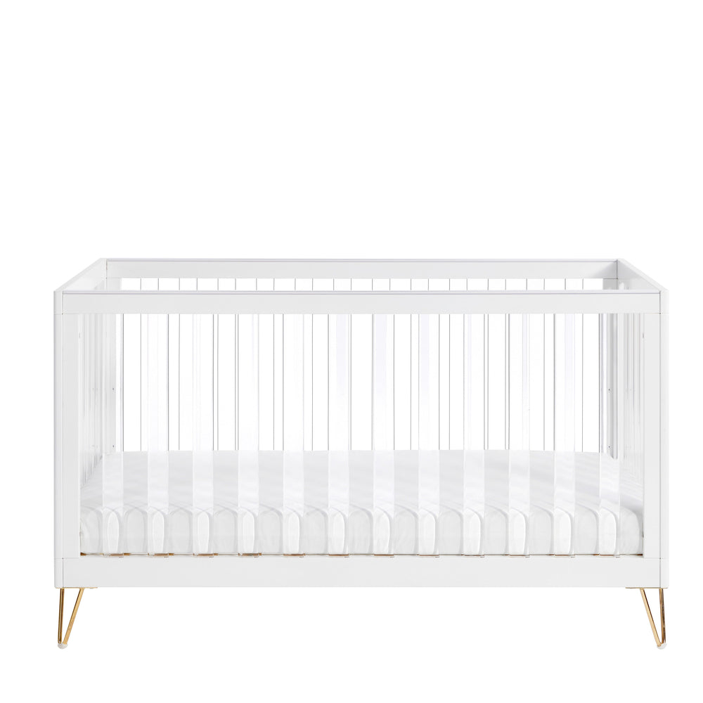 Babymore Kimi XL Cot Bed – Acrylic Sides, Converts to Toddler Bed