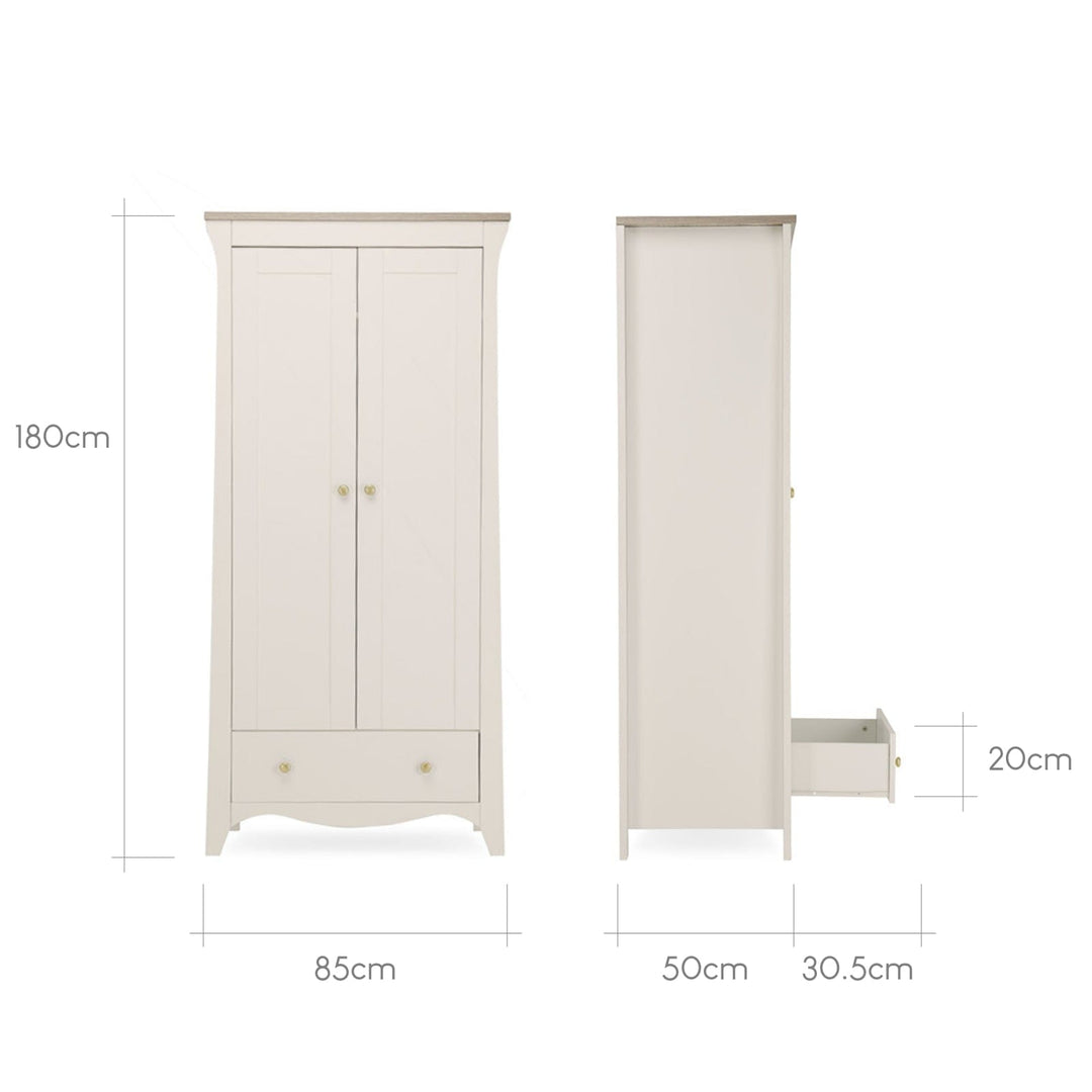 CuddleCo Clara 3-Piece Nursery Furniture Set – Cashmere Finish