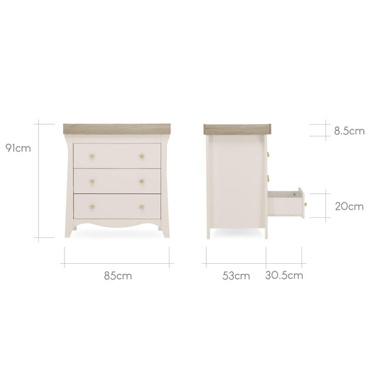 CuddleCo Clara 3-Piece Nursery Furniture Set – Cashmere Finish