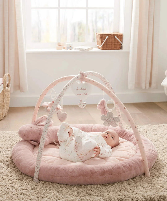 Baby Playmat – Bunny Pink, with Toys & Tummy Time