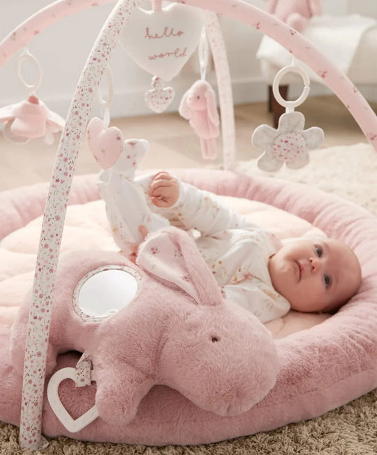 Baby Playmat – Bunny Pink, with Toys & Tummy Time