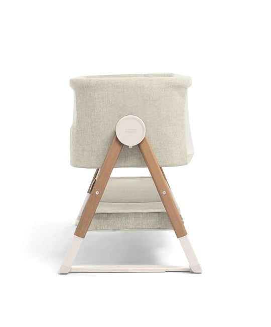 Lua Bedside Crib Bundle – Fawn Beige with Mattress & Sheets