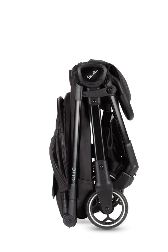Silver Cross Clic Stroller – Black, Lightweight with Raincover