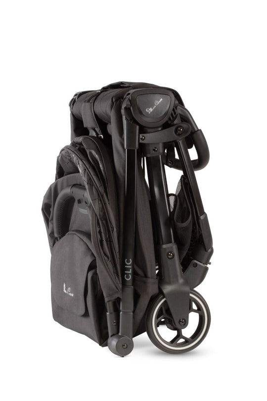 Silver Cross Clic Stroller – Black, Lightweight with Raincover